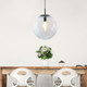 Black With Clear Glass Pendant Contemporary 40cm Black With Clear Glass Pendant Contemporary 40cm